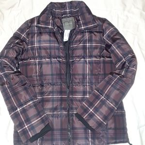 MAURICES PURPLE PLAID PUFFER JACKET